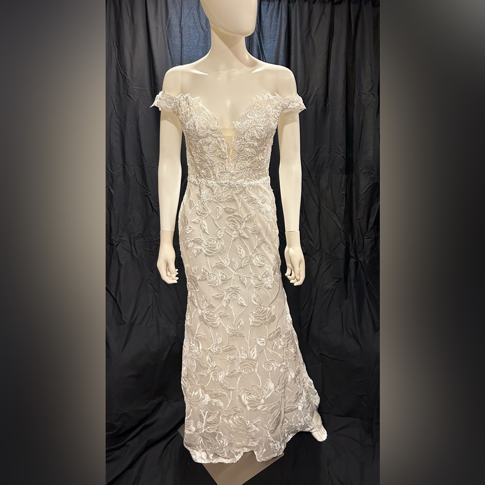 Precious Romance White Embroidered Off-the-Shoulder Maxi Dress